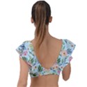 Springflowers Plunge Frill Sleeve Bikini Top View2