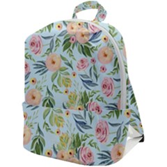 Springflowers Zip Up Backpack by Dushan