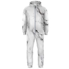 White Faux Marble Hooded Jumpsuit (men) 