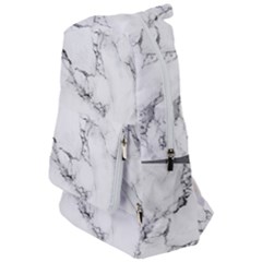 White Faux Marble Travelers  Backpack by Dushan