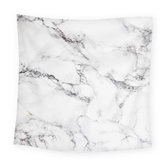 White Faux Marble Square Tapestry (large) by Dushan