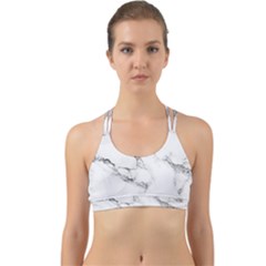 White Faux Marble Back Web Sports Bra by Dushan