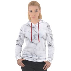 White Faux Marble Women s Overhead Hoodie