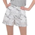 White faux marble Ripstop Shorts View1