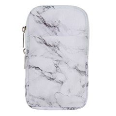 White Faux Marble Waist Pouch (large) by Dushan