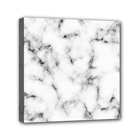 White Faux Marble Texture  Mini Canvas 6  X 6  (stretched) by Dushan