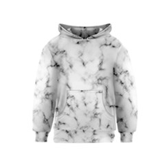 White Faux Marble Texture  Kids  Pullover Hoodie by Dushan