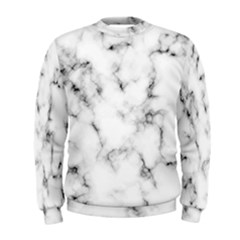 White Faux Marble Texture  Men s Sweatshirt by Dushan