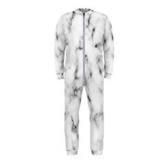 White Faux Marble Texture  Onepiece Jumpsuit (kids) by Dushan