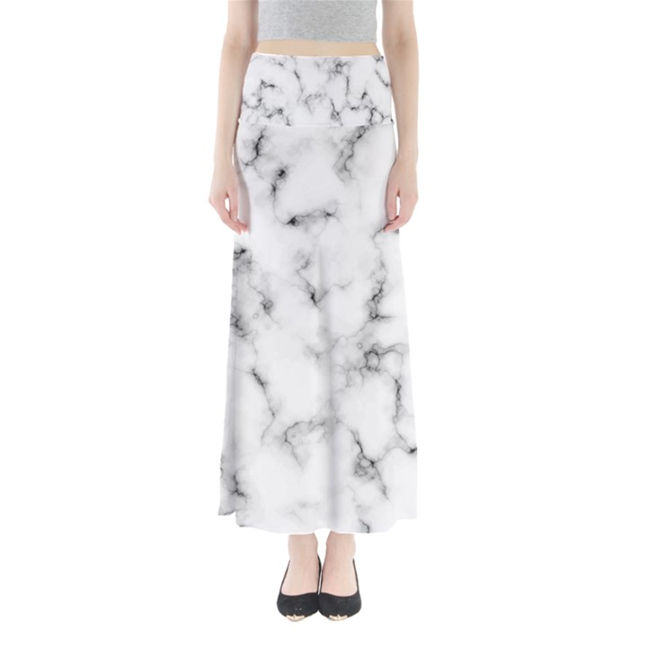 White faux marble texture  Full Length Maxi Skirt