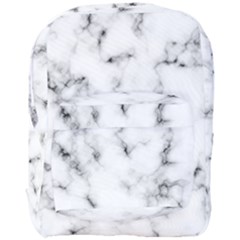 White Faux Marble Texture  Full Print Backpack by Dushan