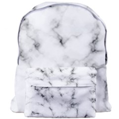 White Faux Marble Texture  Giant Full Print Backpack by Dushan