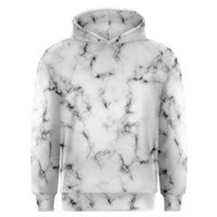 White Faux Marble Texture  Men s Overhead Hoodie by Dushan