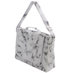 White Faux Marble Texture  Box Up Messenger Bag