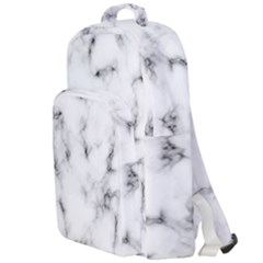 White Faux Marble Texture  Double Compartment Backpack by Dushan