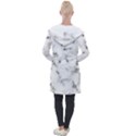 White faux marble texture  Longline Hooded Cardigan View2