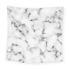 White Faux Marble Texture  Square Tapestry (large)