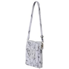 White Faux Marble Texture  Multi Function Travel Bag by Dushan