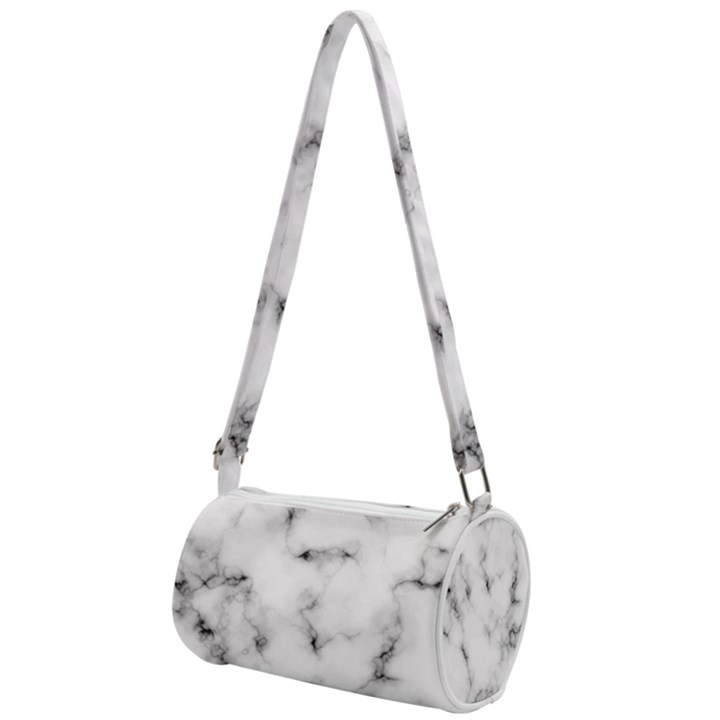 White faux marble texture  Mini Cylinder Bag