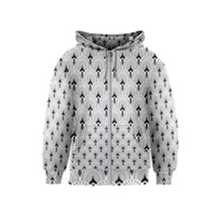 Black And White Art-deco Pattern Kids  Zipper Hoodie