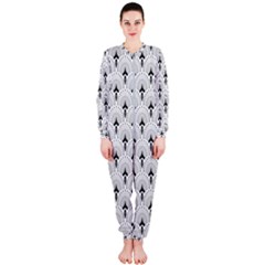 Black And White Art-deco Pattern Onepiece Jumpsuit (ladies) 