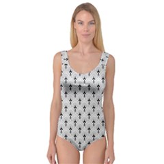 Black And White Art-deco Pattern Princess Tank Leotard  by Dushan