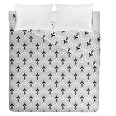 Black And White Art-deco Pattern Duvet Cover Double Side (queen Size) by Dushan