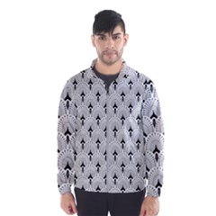 Black And White Art-deco Pattern Men s Windbreaker