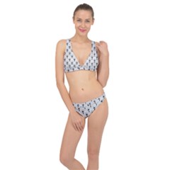 Black And White Art-deco Pattern Classic Banded Bikini Set 