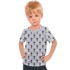 Black And White Art-deco Pattern Kids  Sports Tee