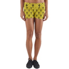 Art-decoyellow Yoga Shorts by Dushan