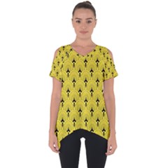 Art-decoyellow Cut Out Side Drop Tee by Dushan