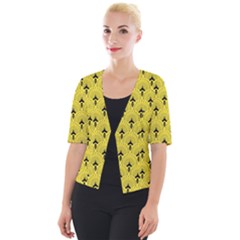 Art-decoyellow Cropped Button Cardigan by Dushan