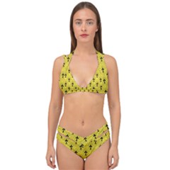 Art-decoyellow Double Strap Halter Bikini Set by Dushan