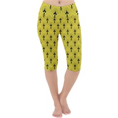 Art-decoyellow Lightweight Velour Cropped Yoga Leggings by Dushan