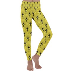 Art-decoyellow Kids  Lightweight Velour Classic Yoga Leggings by Dushan