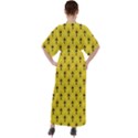 Art-decoyellow V-Neck Boho Style Maxi Dress View2