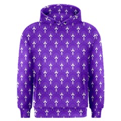 White And Purple Art-deco Pattern Men s Overhead Hoodie