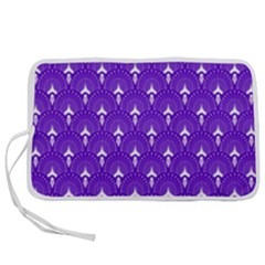 White And Purple Art-deco Pattern Pen Storage Case (s) by Dushan