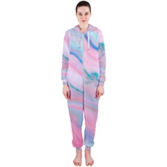 Colorful Marble Abstract Background Texture  Hooded Jumpsuit (ladies) 