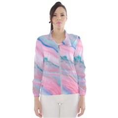 Colorful Marble Abstract Background Texture  Women s Windbreaker