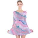 Colorful marble abstract background texture. Long Sleeve Velvet Skater Dress View1