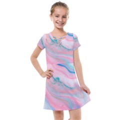 Colorful Marble Abstract Background Texture  Kids  Cross Web Dress