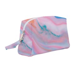 Colorful Marble Abstract Background Texture  Wristlet Pouch Bag (medium)