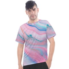 Colorful Marble Abstract Background Texture  Men s Sport Top