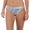 Gray faux marble blue accent Band Bikini Bottom View1