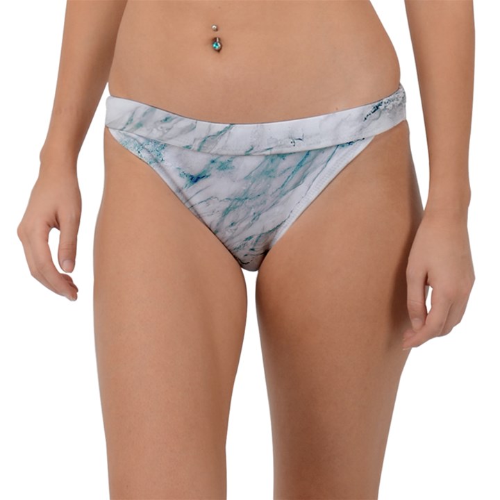 Gray faux marble blue accent Band Bikini Bottom