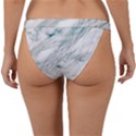 Gray faux marble blue accent Band Bikini Bottom View2