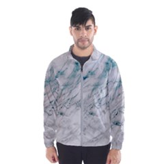 Gray Faux Marble Blue Accent Men s Windbreaker