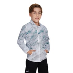 Gray Faux Marble Blue Accent Kids  Windbreaker